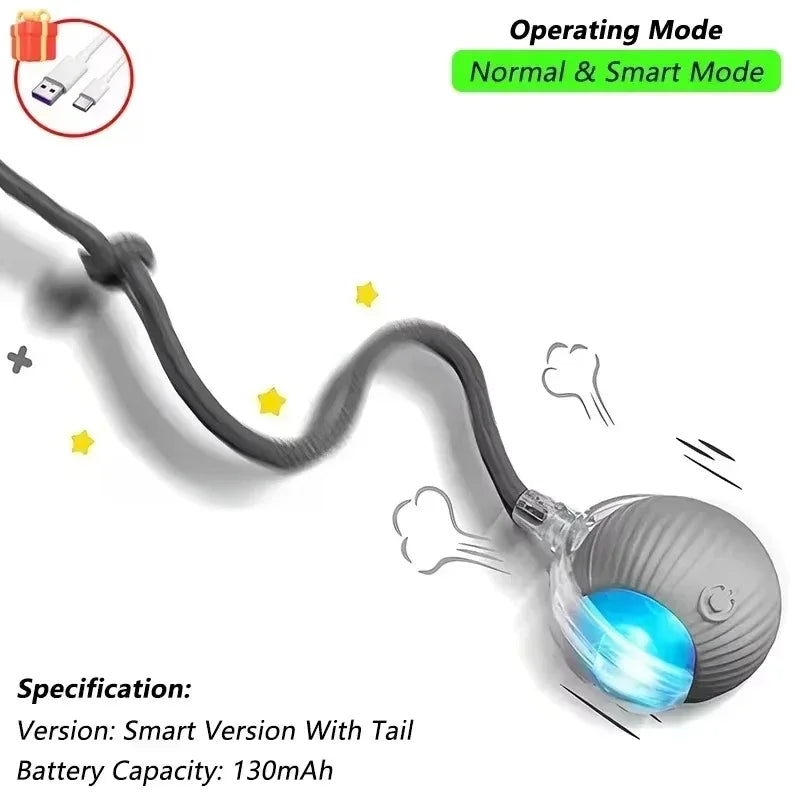 Juguete Interactivo con Evasión de Obstáculos y Luces LED para Perros y Gatos