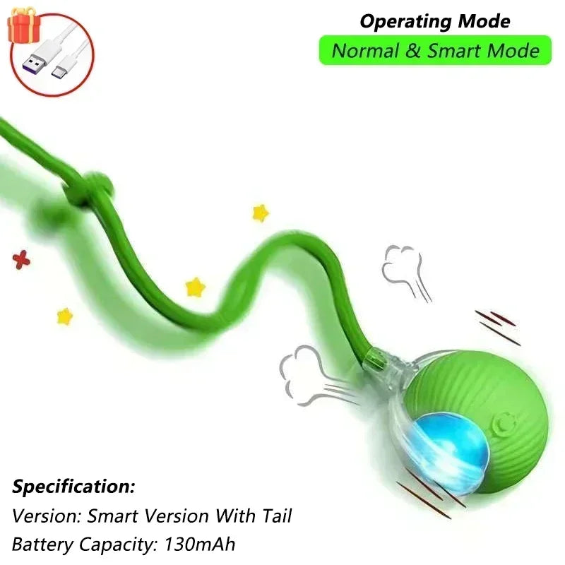 Juguete Interactivo con Evasión de Obstáculos y Luces LED para Perros y Gatos