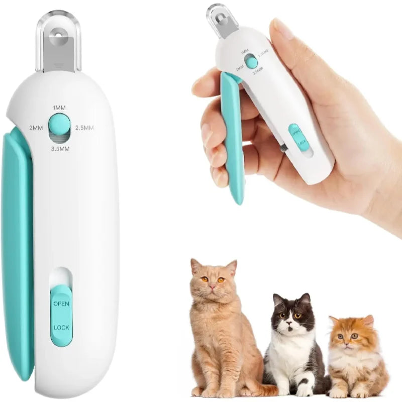 Cortaúñas para Gatos y Perros con Guía de Seguridad Ajustable