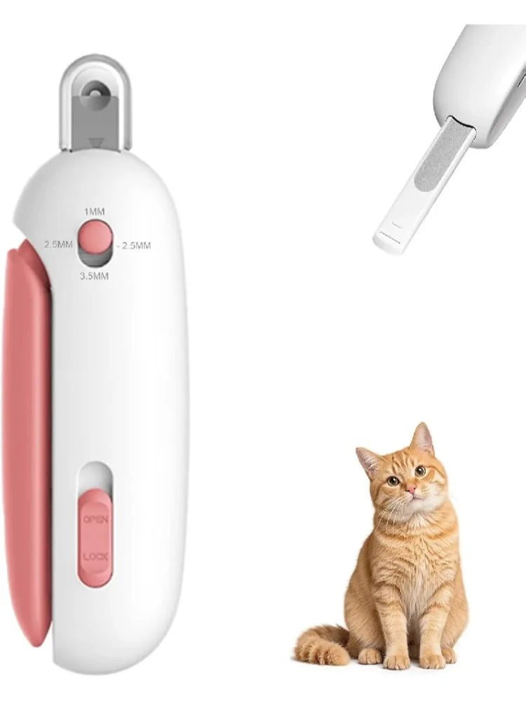 Cortaúñas para Gatos y Perros con Guía de Seguridad Ajustable