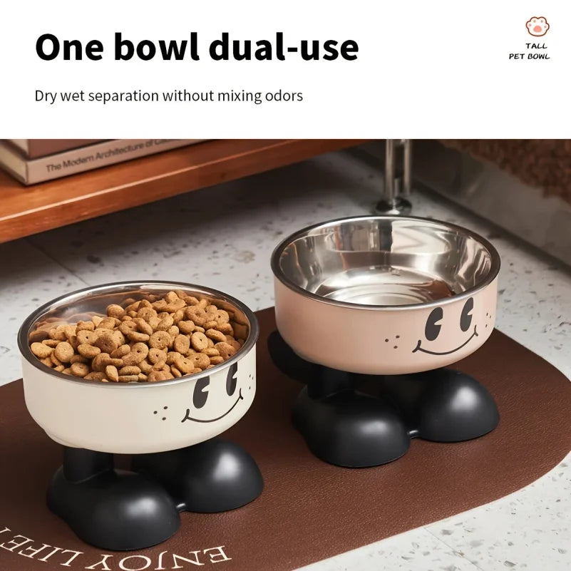 Comedero Elevado de Acero Inoxidable para Perros y Gatos