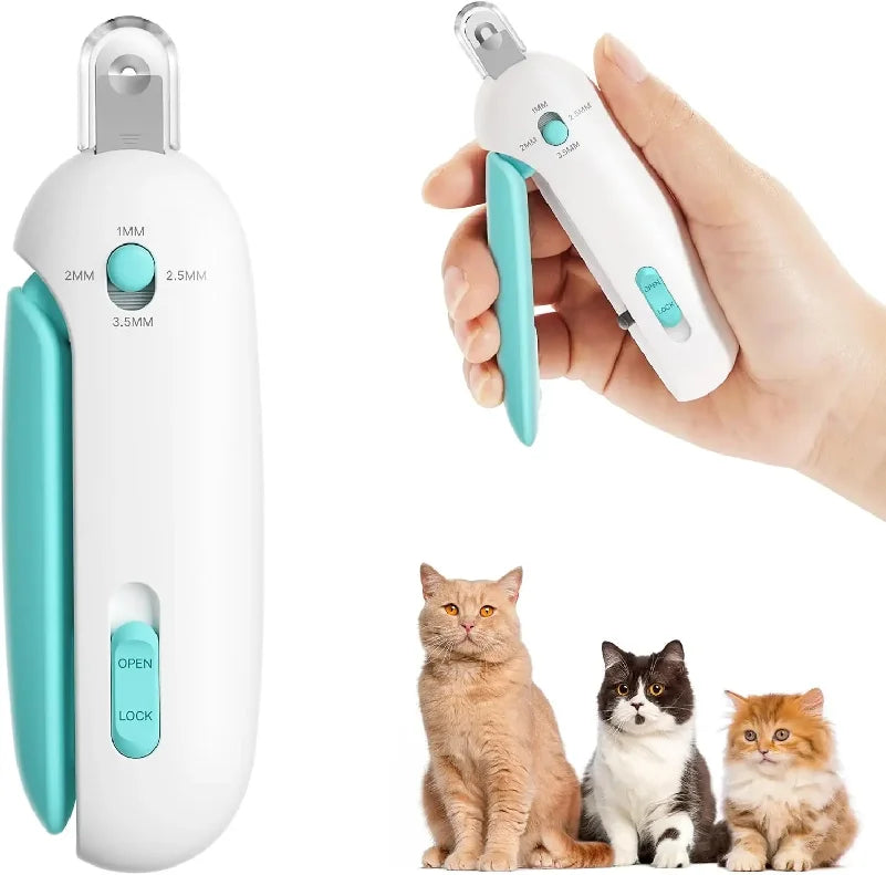 Cortaúñas para Gatos y Perros con Guía de Seguridad Ajustable